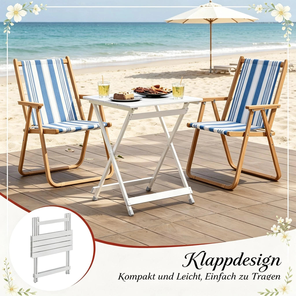 Tavolo da giardino bistrot pieghevole con struttura X e piedini antiscivolo in alluminio argento 47 × 50,5 × 59,5 cm
