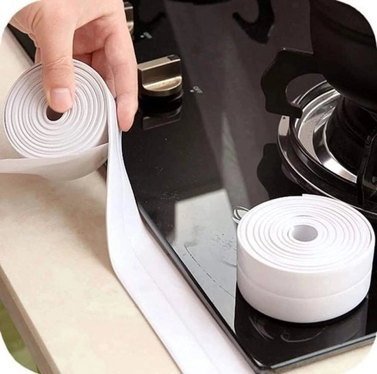 Afdichtamento Acqua Resistente per Pareti di Bagno - Tappi PVC Autoadesivi per Gocciolatoi e Tappi per Vasche da Bagno - Accessori Bagno e Cucina - Bianco - 3M x 2CM