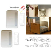 Trade Shop - Coppia Luci Con 6 Led Sensore Magnetico Armadio Cassetto Mobile Porta 6000k -
