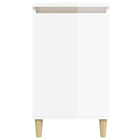 Comodino Bianco Lucido 40x35x70 cm in Legno Multistrato 819632