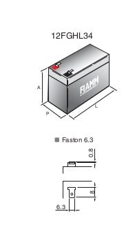BATTERIA FIAMM 12FGHL34 (EX FGHL20902) Scarica Rapida 12V 8,4Ah