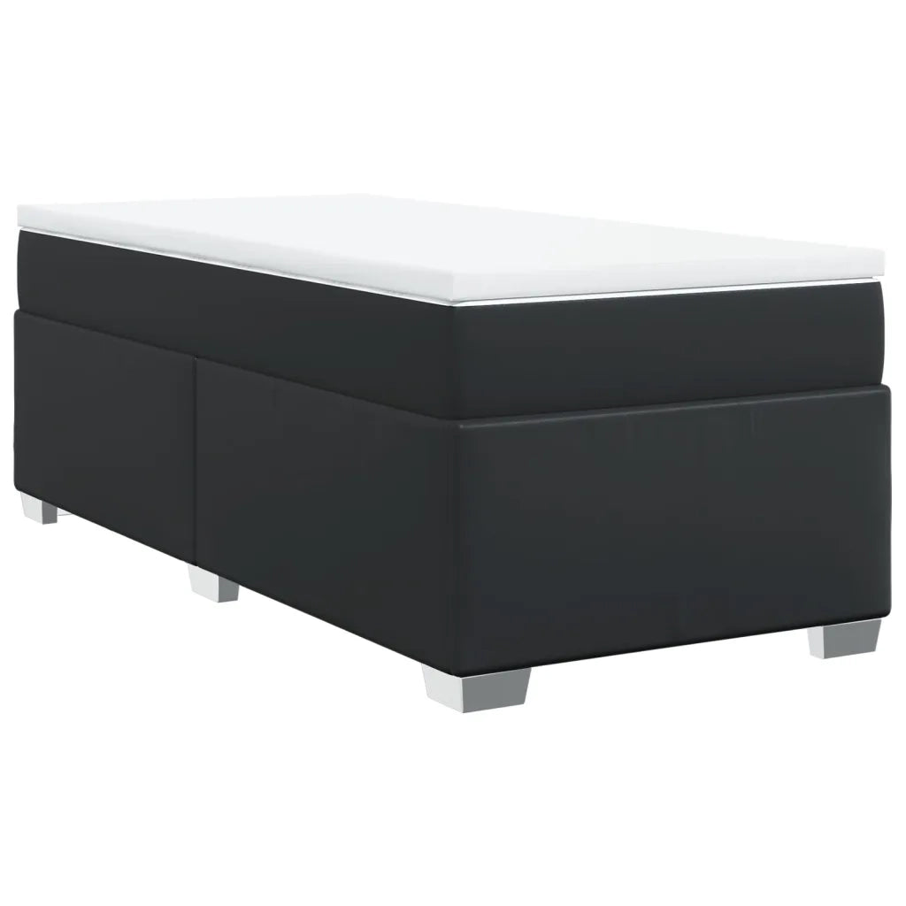 Giroletto a Molle con Materasso Nero 100x200 cm in Similpelle 3285197