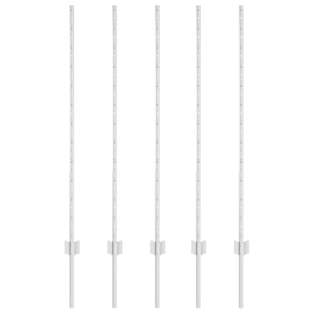 Pali per Recinzione 10 pcs U-Channel 120 cm Acciaio Zincato