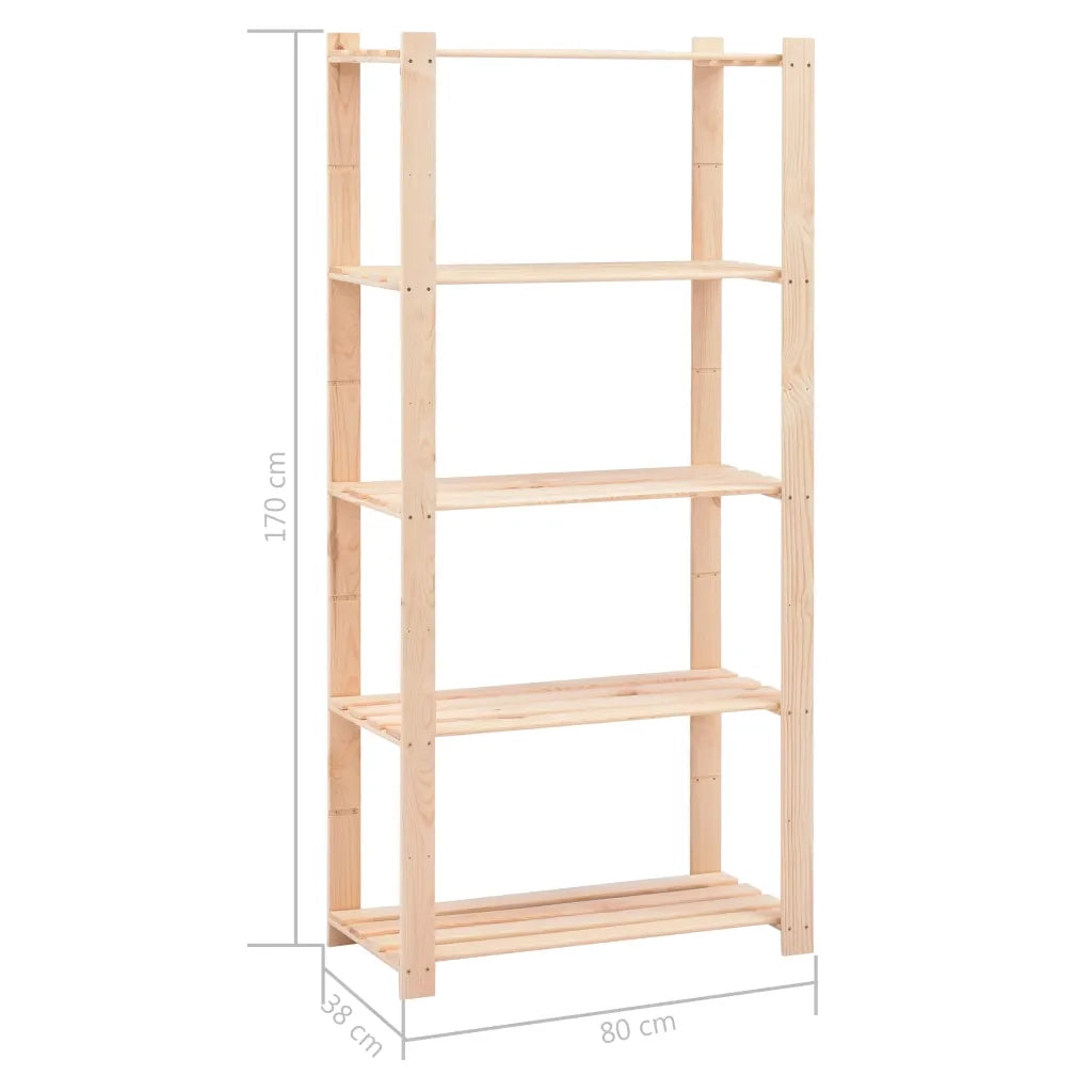 Scaffali a 5 Livelli 2 pz 80x38x170 cm in Massello Pino 250 kg CFW6434071