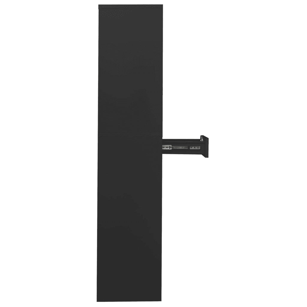 Armadio per Ufficio Antracite 90x40x180 cm in Acciaio e Vetro 336424