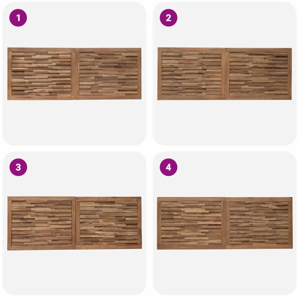 Testiera Naturale Legno di teak solido