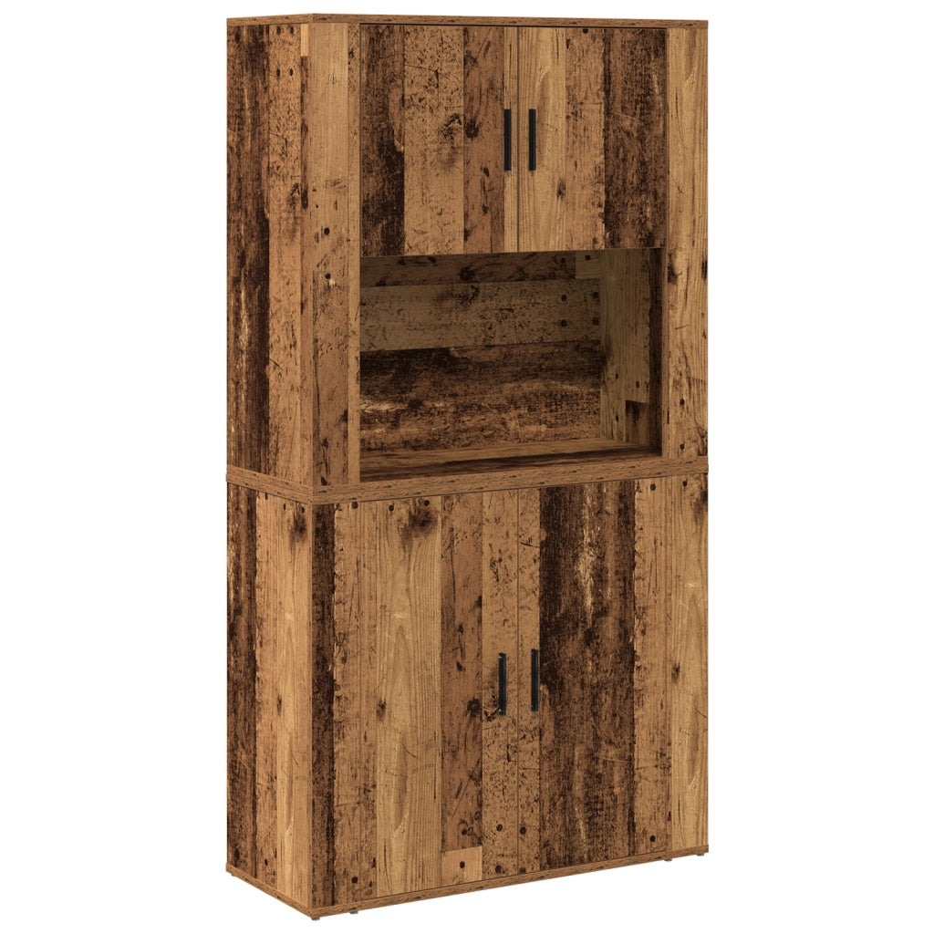 Highboard Legno Vecchio 80x33x150 cm Legno Ingegnerizzato