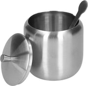 Contenitore di zucchero in acciaio inossidabile 304 - ermetico - capacità 370 ml - con cucchiaio - contenitore per la cucina - dimensioni 10 x 7,5 cm - contenitore per la cucina