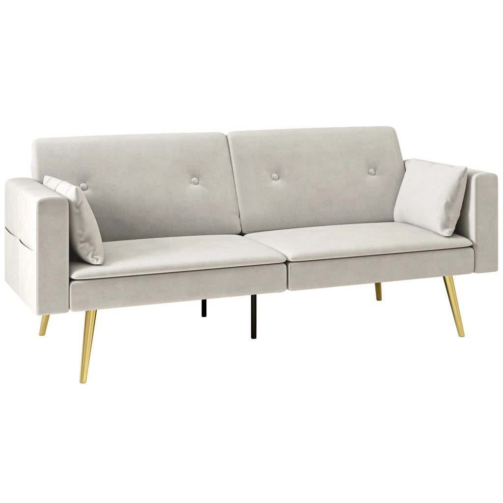 DIVANO LETTO trasformabile 160x93 cm Beige in poliestere