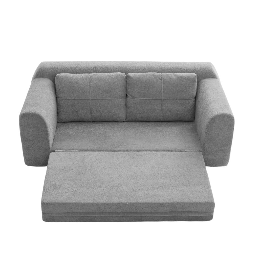 Divano letto da pavimento 2 in 1 in velluto grigio scuro