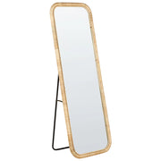 Elegante specchio da terra in rattan naturale 150x50 cm stile boho camera da letto