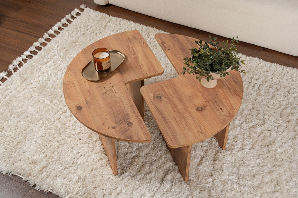 Tavolino in legno "Moira" 90 x 90 x 41 cm - Pino Atlantico
