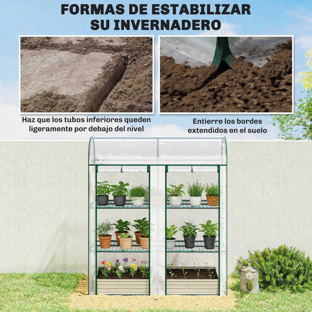 Serra Giardino ¨C zephmum ¨C Plastica Trasparente Acciaio 143x46x164 cm