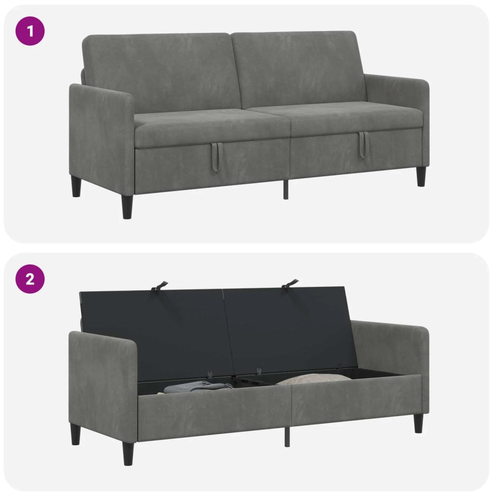 Divano con Storage Grigio Scuro 192 x 78 x 87 cm Poliestere 42036990
