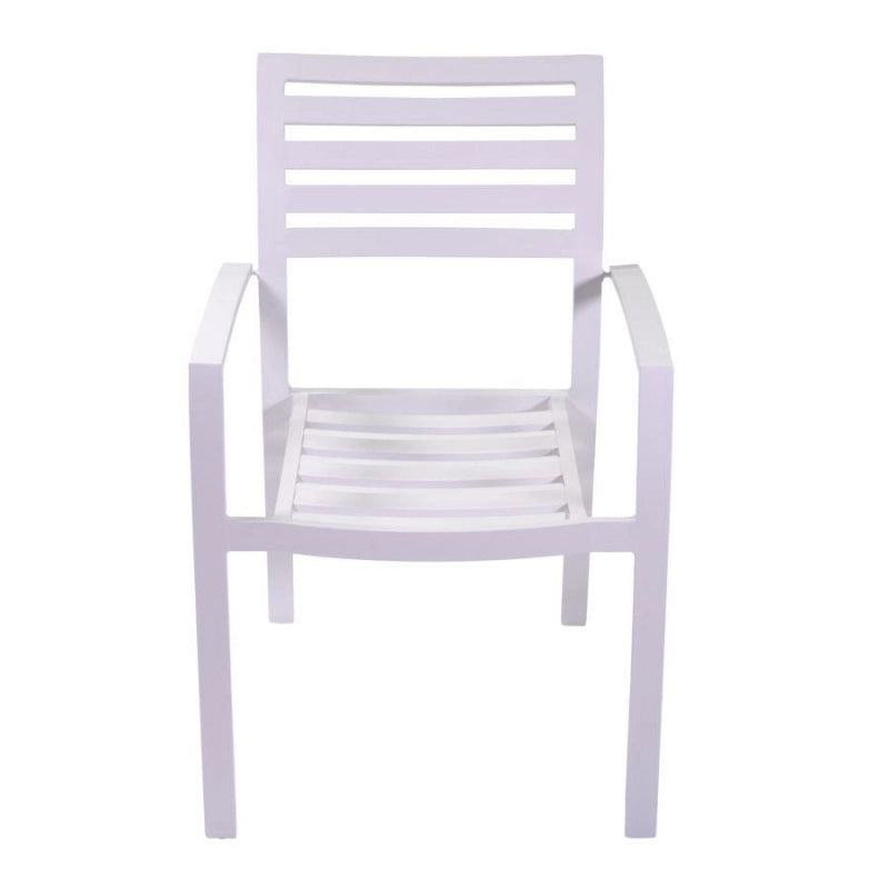 Poltrona alluminio boston bianco crema con cuscino grigio cm 58x57h88