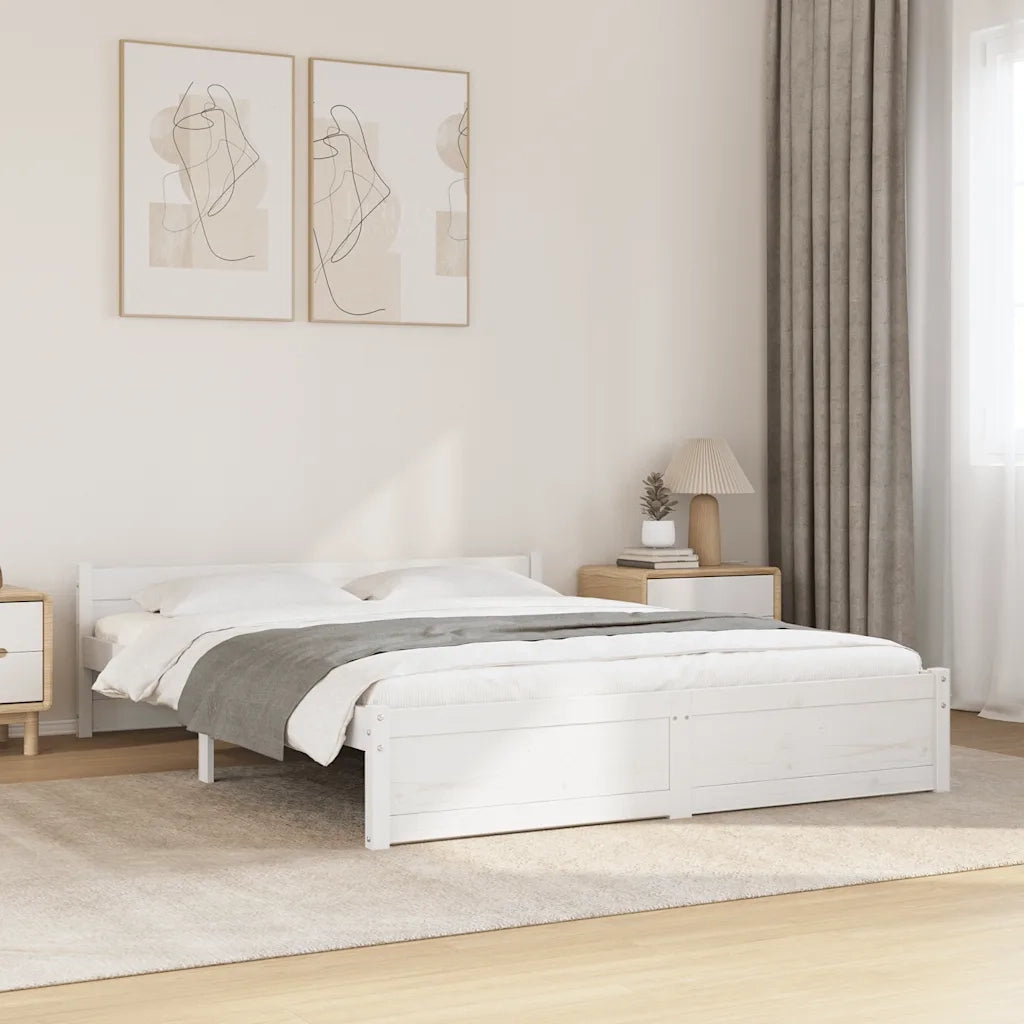 Giroletto Bianco in Legno Massello 140x190 cm 815025