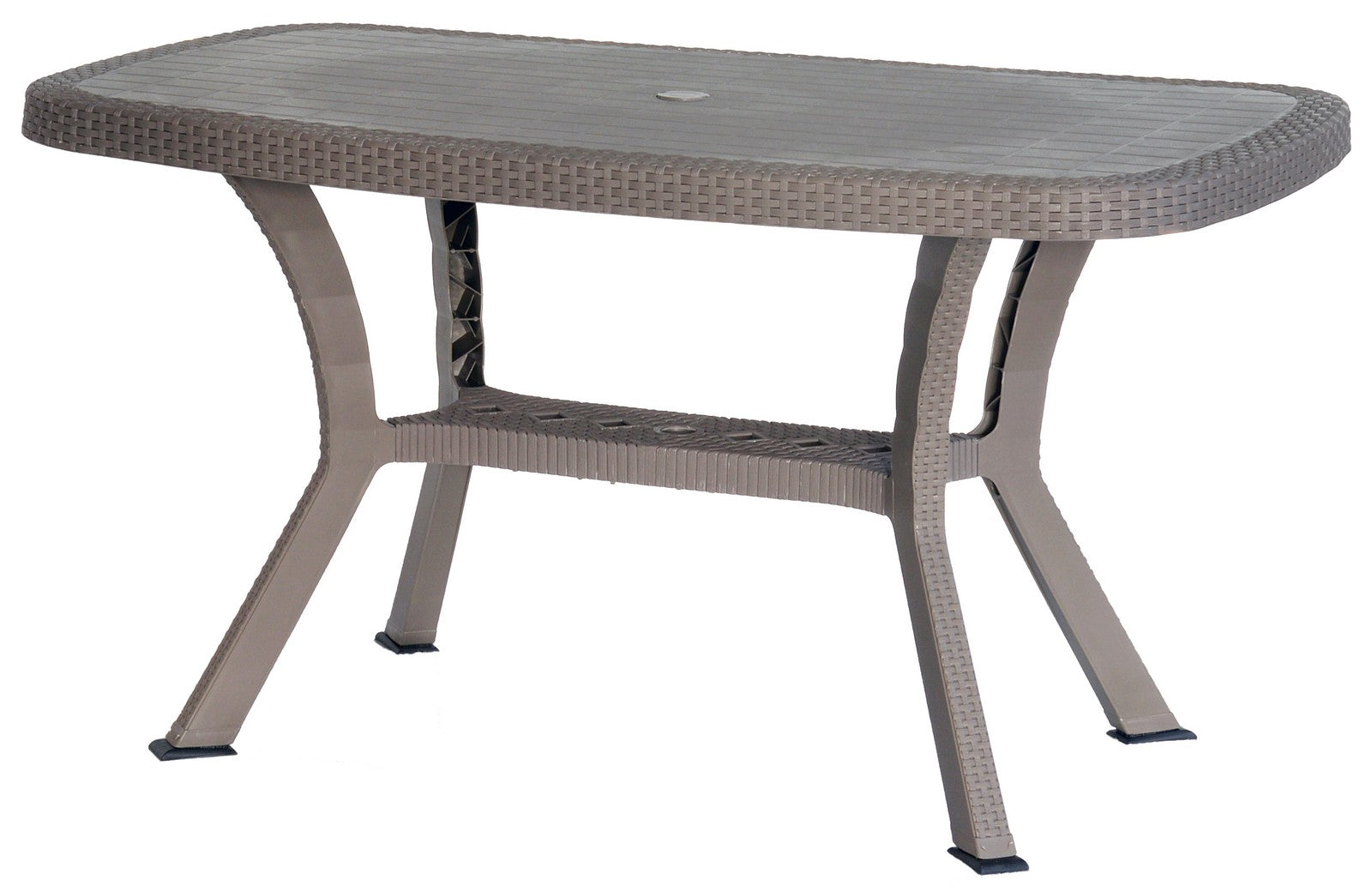 tavolo rattan con incrocio mod.otello dimensioni 136x82cm tortora cod:ferx.94049