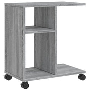 Tavolino | Tavolo laterale con Ruote Grigio Sonoma 50x30x55 cm Legno Multistrato