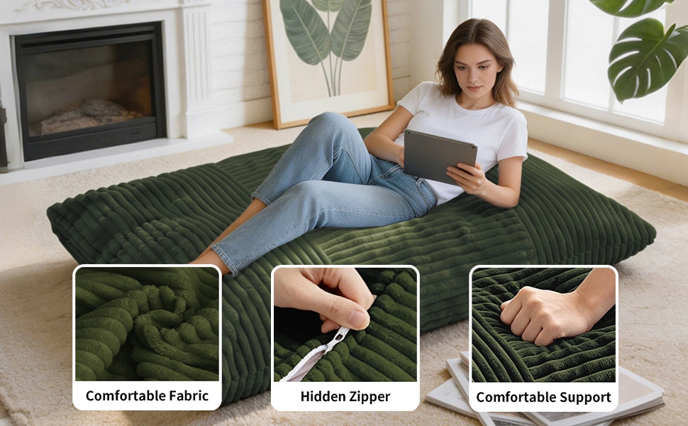 POLTRONA SACCO 3 IN 1 Verde in corduroy