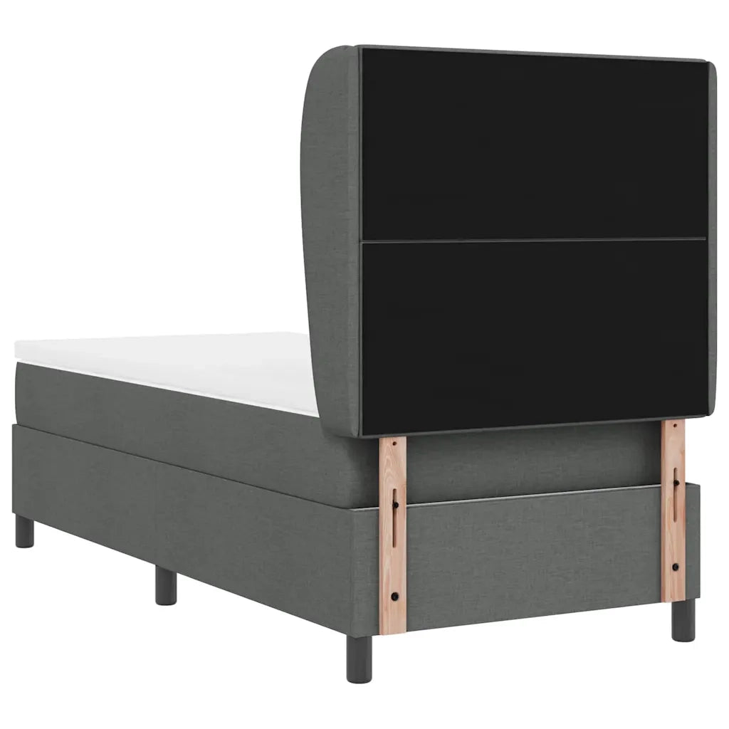 Letto a molle con materasso Grigio scuro 90 x 200 cm Tessuto 3340544