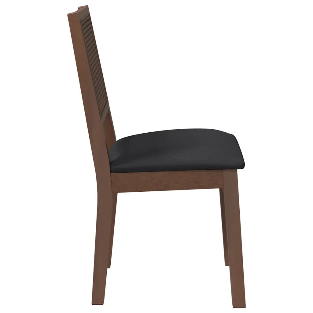 Sedie da Pranzo con Cuscini 2pz Marrone Legno Massello di Hevea 4102477
