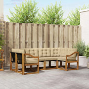 Set di divani da esterno con cuscino 6 pcs Naturale e Beige