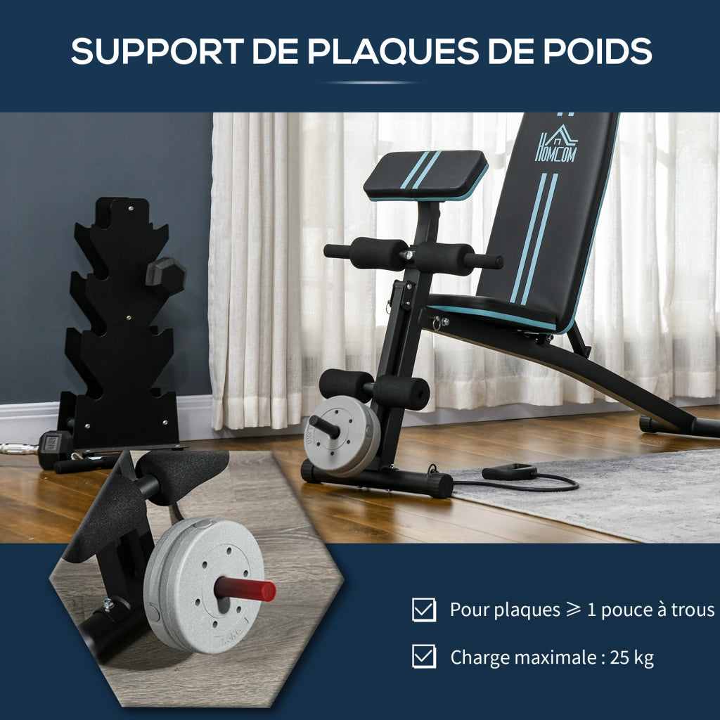 Panca Pieghevole Regolabile per Allenamento ¨C Zephmum ¨C Nero, Acciaio, 54x160x106 cm