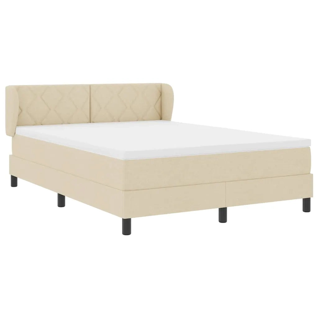 Letto a molle con materasso Crema 160 x 200 cm Tessuto 3340099
