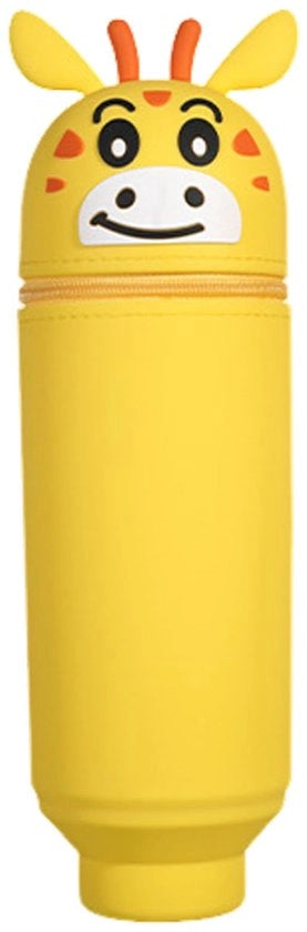 Etui 2-in-1 in silicone, gabbia, morbido etui per penne, etui e penne tenitore, portachiocciola animale, etui (giraffa)