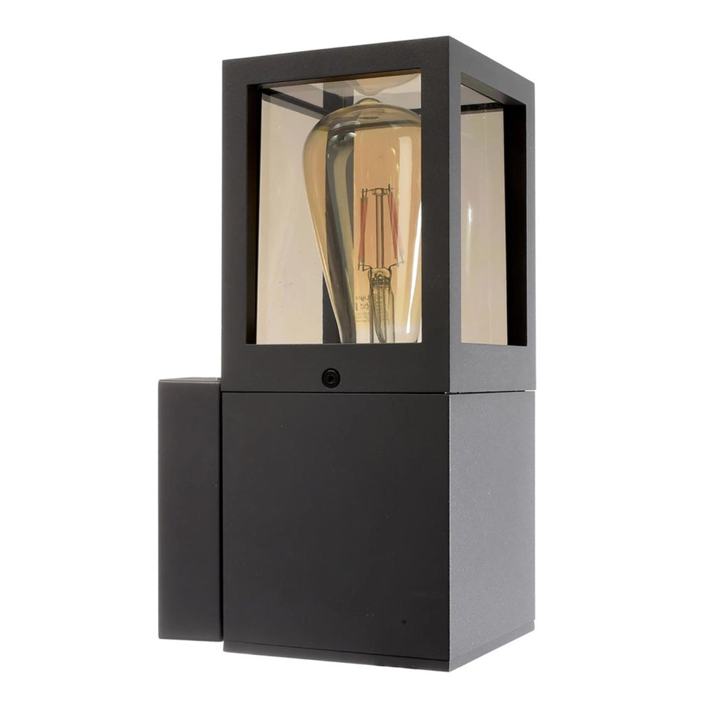 Applique da giardino LED E27 lampada moderna IP65 luce parete esterni ingresso balcone terrazzo FACADO II ANGULAR diffusore VETRO FUME'