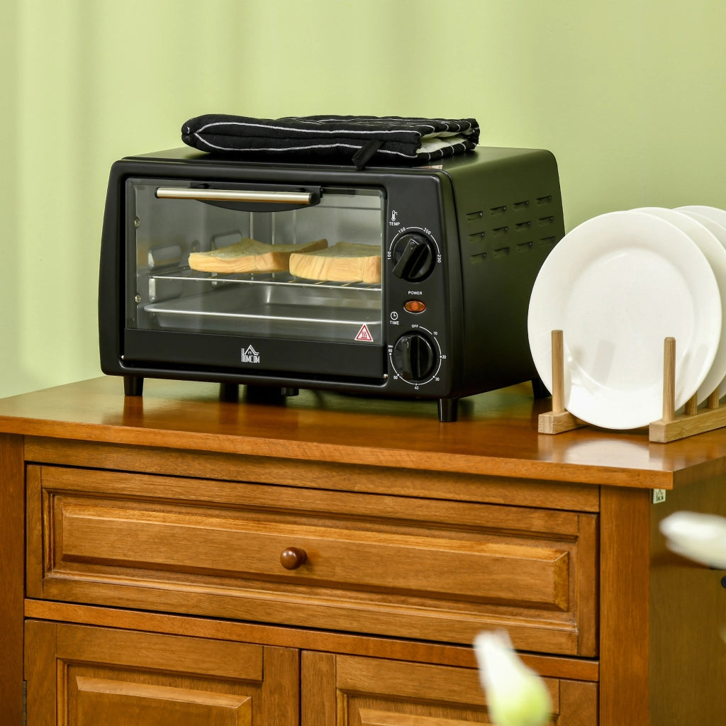 Mini Forno Elettrico 10 L 750 W con Temperatura 100-230°C; Timer 60 Min; Teglia e Griglia