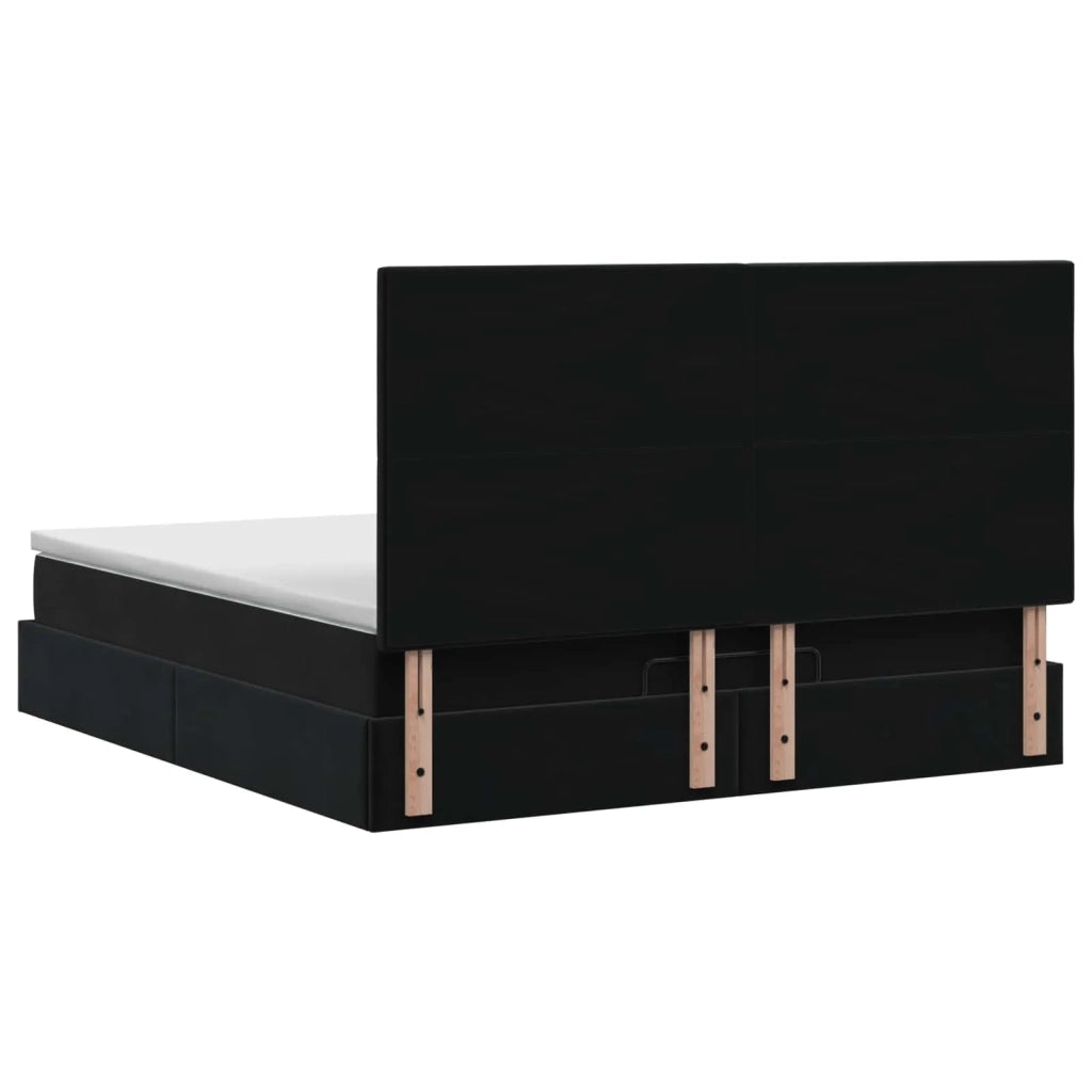 Letto ottomano con materasso Nero 140 x 190 cm Velluto 3457793