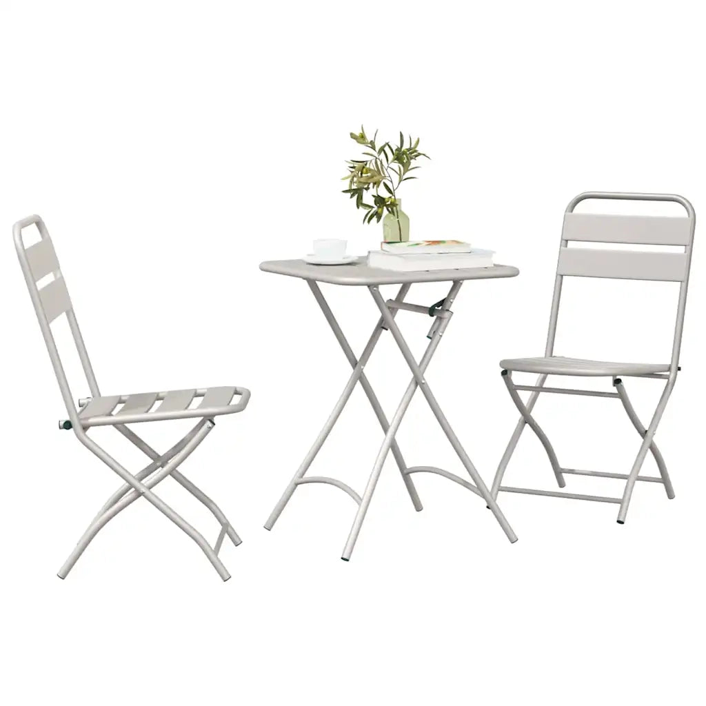 Set bistrot 3 pz | Set Salotto da Giardino Beige Acciaio
