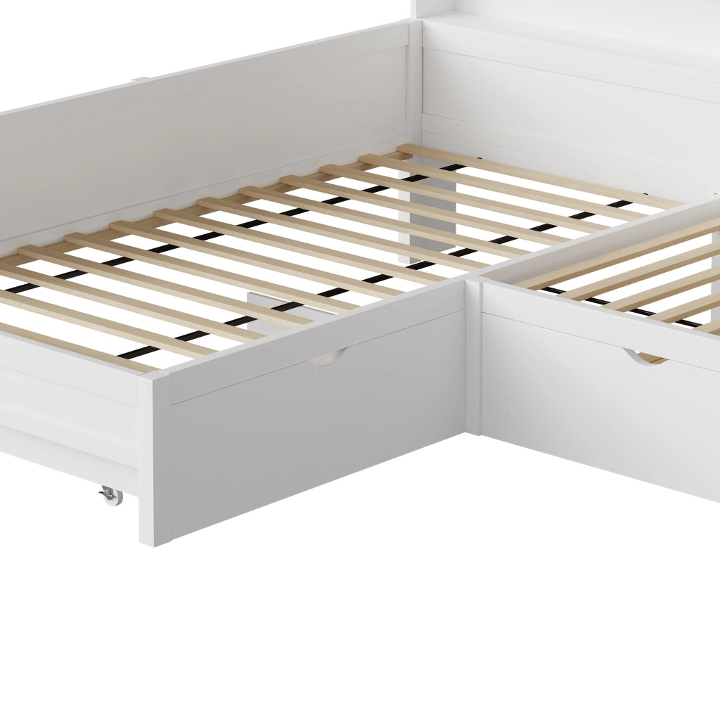 letto piattaforma in legno bianco 225 x 314.5 cm