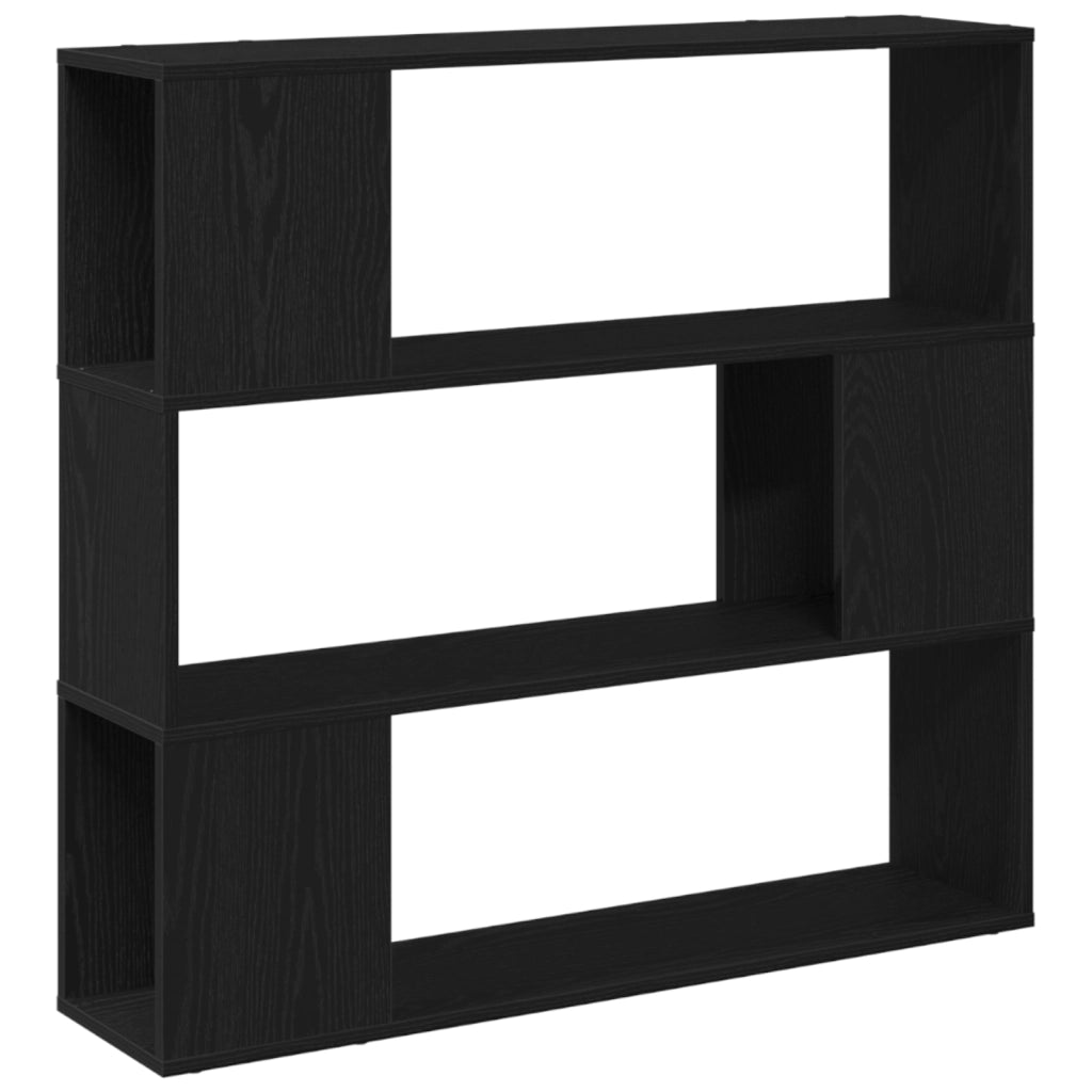Libreria  Nera in Rovere 100x24x94 cm in Legno Ingegnerizzato