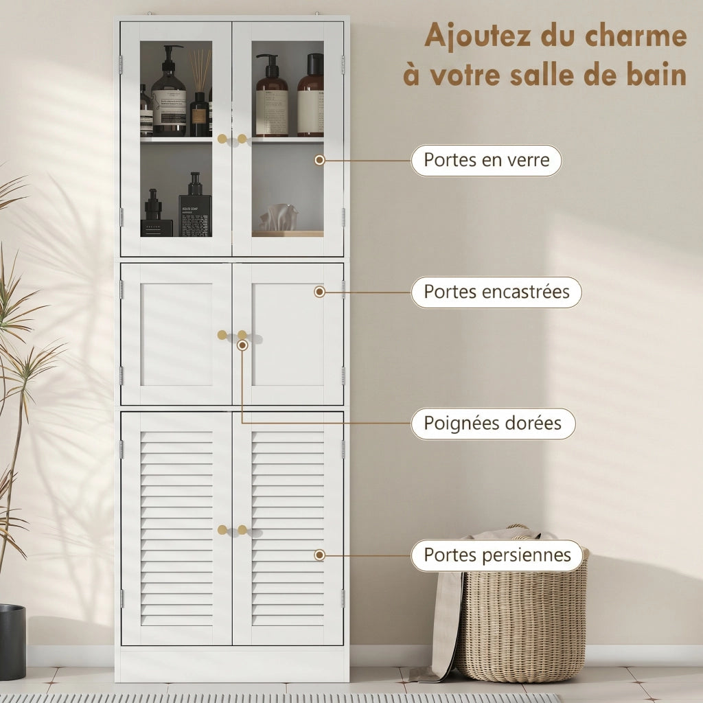Mobile bagno alto con 6 ante ¨C zephmum ¨C bianco 120x30x80