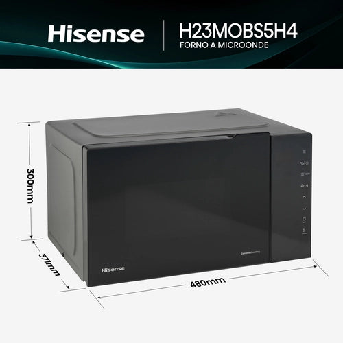 Hisense H23MOBS5H4 forno a microonde Nero Solo microonde Superficie piana 23 L 800 W