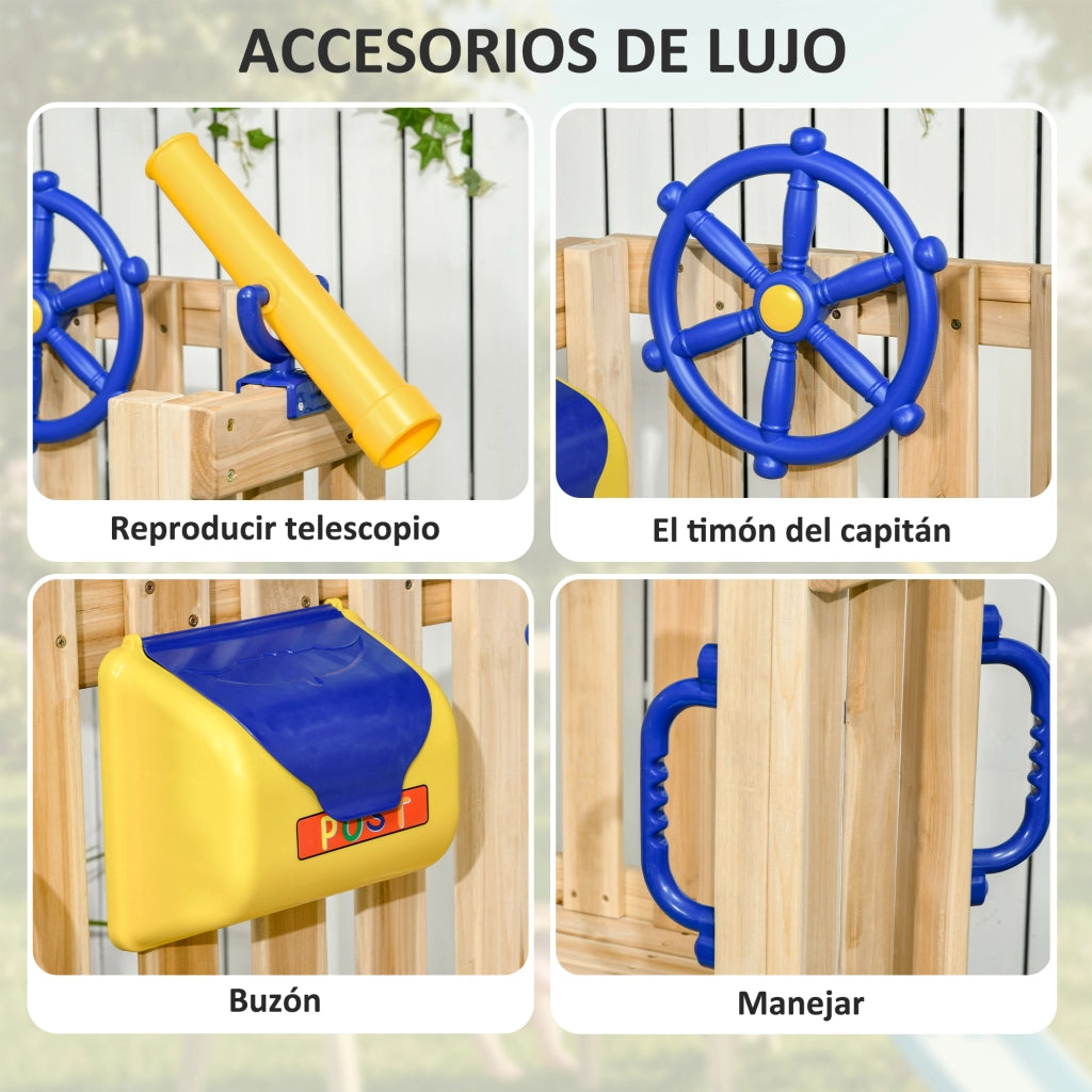 Altalena e Scivolo per Bambini in Legno ¨C zephmum ¨C Legno Naturale