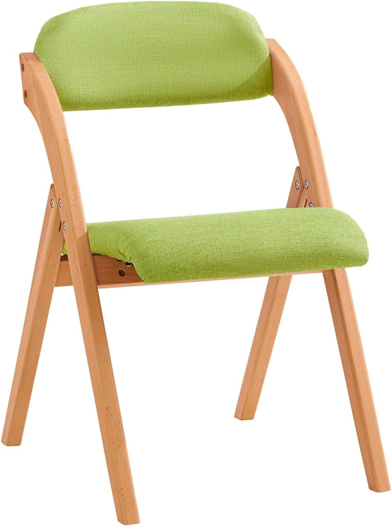 Sedia Pieghevole in Legno – Poltrona Imbottita da Cucina, Sedie da Interno Ufficio, Balcone, Giardino – Sedie Pieghevoli Salvaspazio Richiudibili in Faggio, Verde FST92-GR