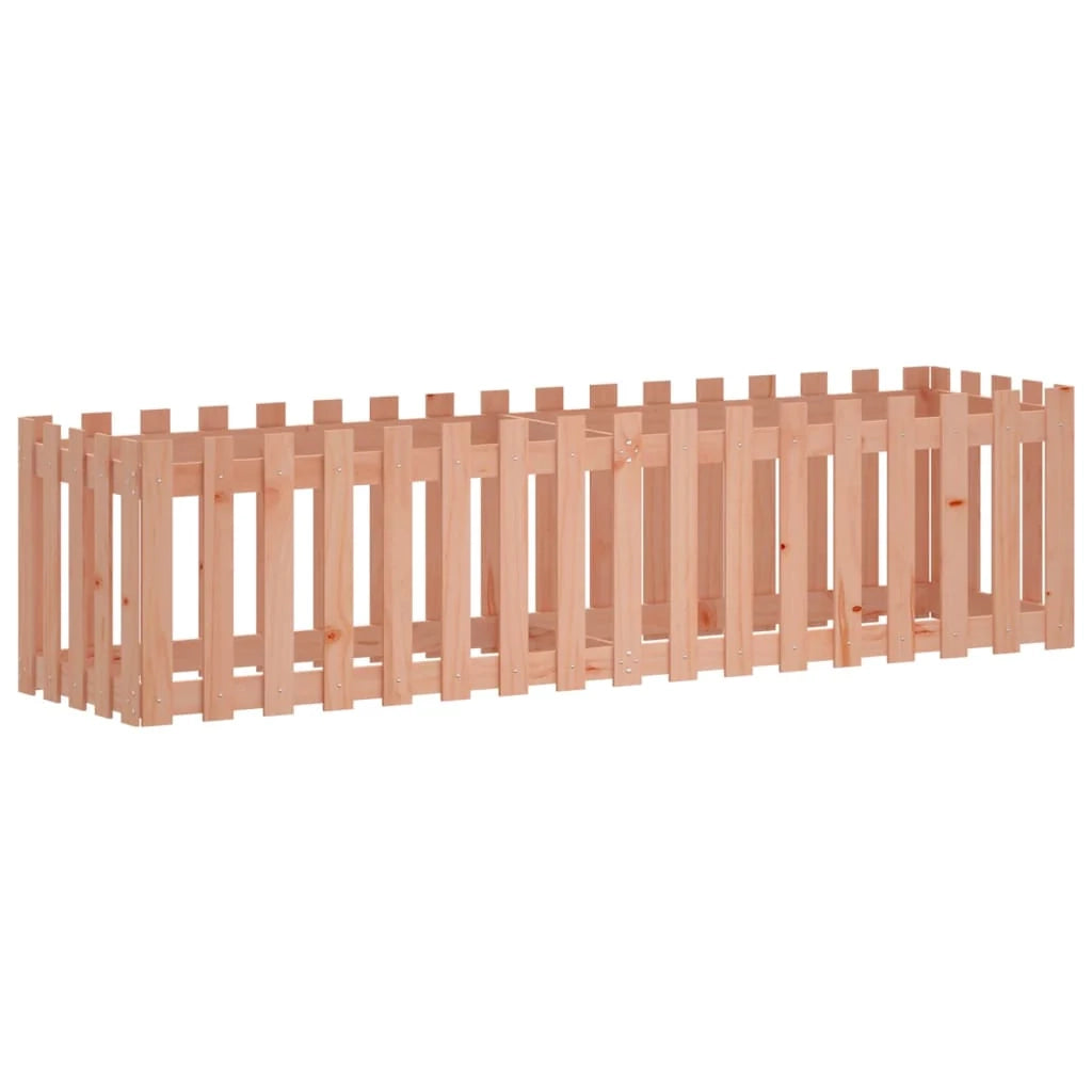 Fioriera rialzata per piante e fiori adatta a terrazze giardini e orti. Completa di recinzione in legno massello di abete Douglas marrone (02_0039829).