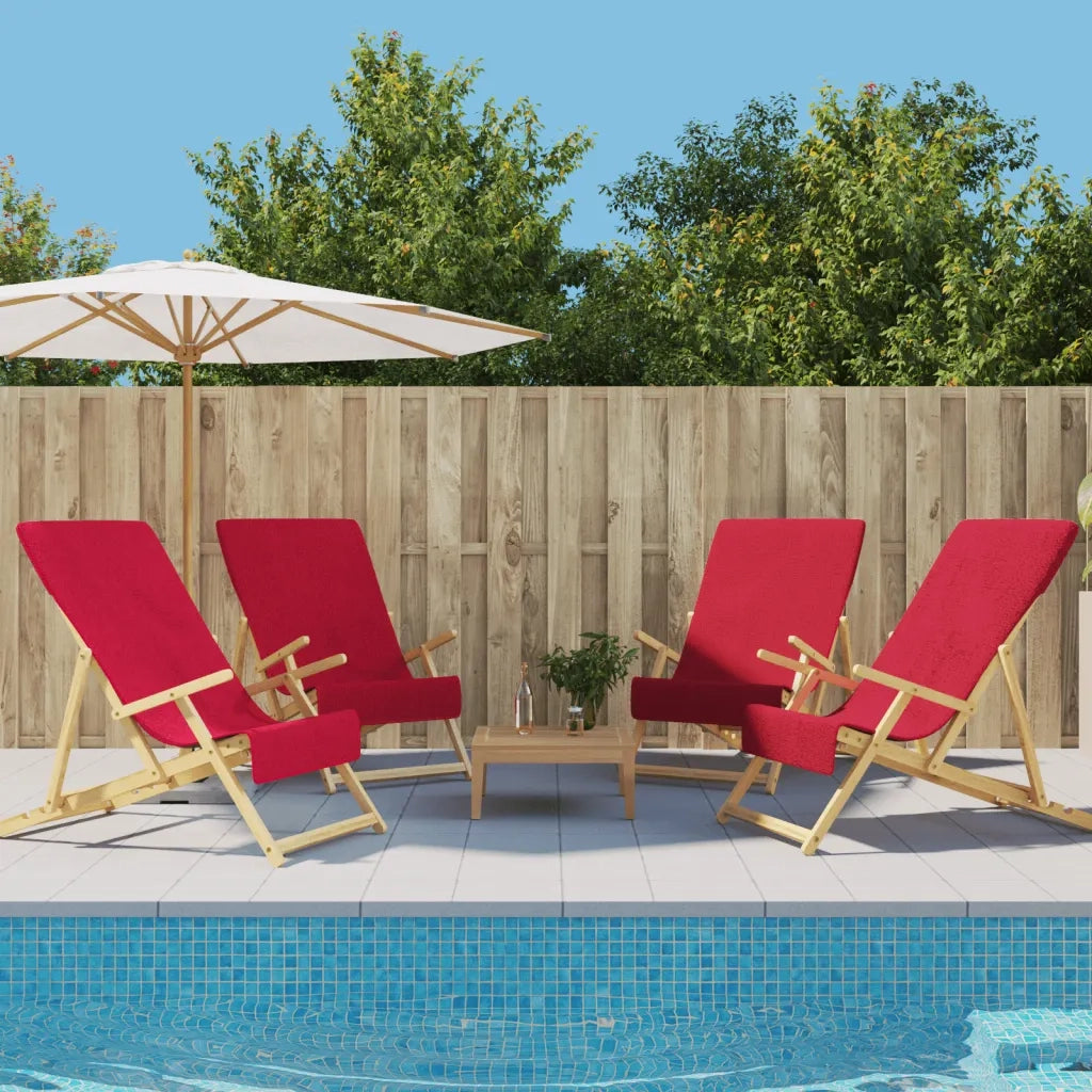 Asciugamani da Spiaggia 4 pz Borgogna 60x135 cm Tessuto 400 GSM CFW3811219
