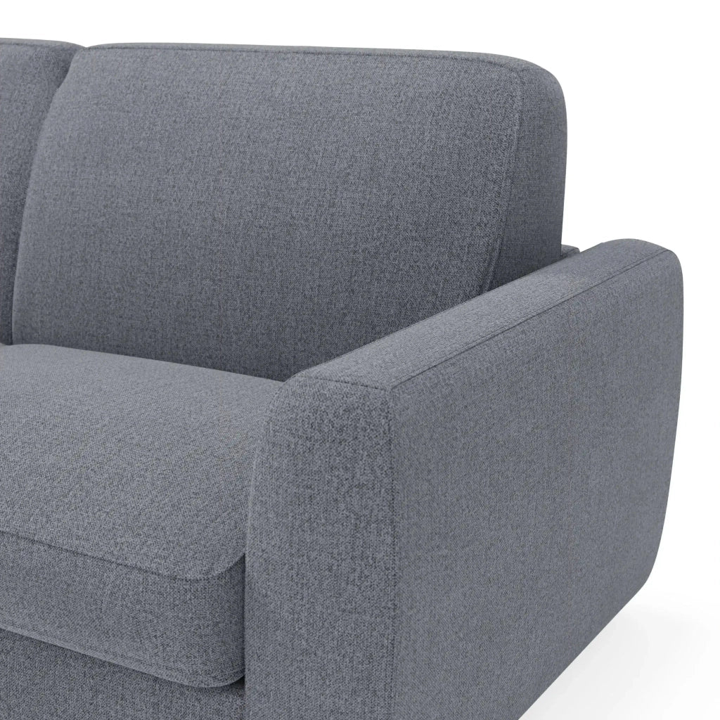 Leonida Divano letto sfoderabile e materasso H18 cm - vano portaguanciali in tessuto Smacchiabile T23 202 cm blu grafite