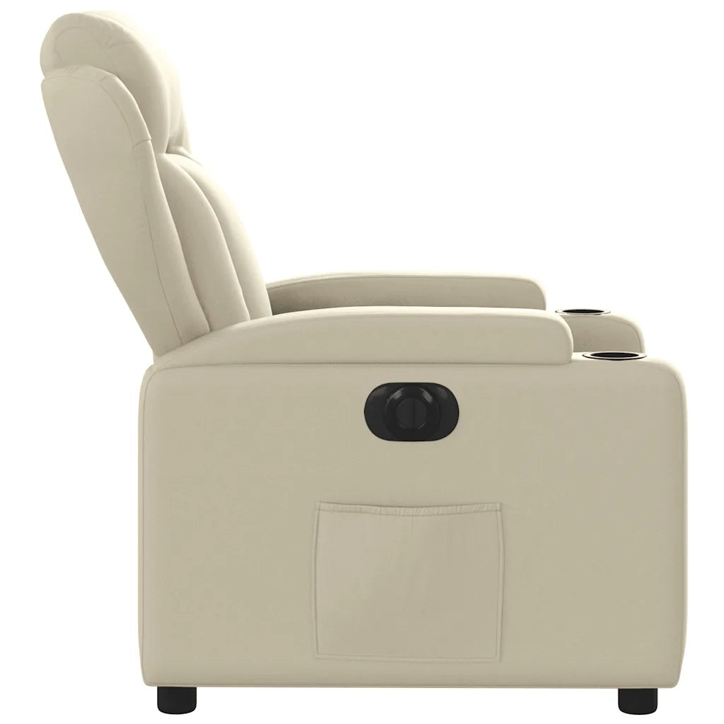 Divano Sedia-Poltrona Reclinabile Elettrica Crema in Similpelle 252941