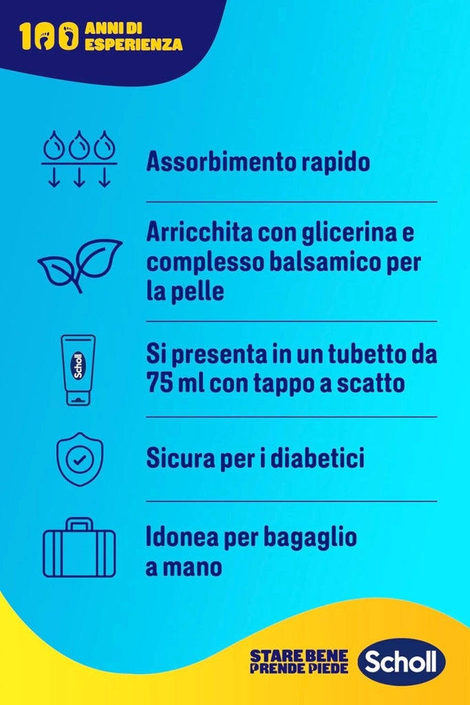 SCHOLL CREMA HYDRATION BOOST CREMA PIEDI ARRICCHITA PER IDRATARE LA PELLE SECCA PIEDI PIÙ MORBIDI E LISCI 75 ML