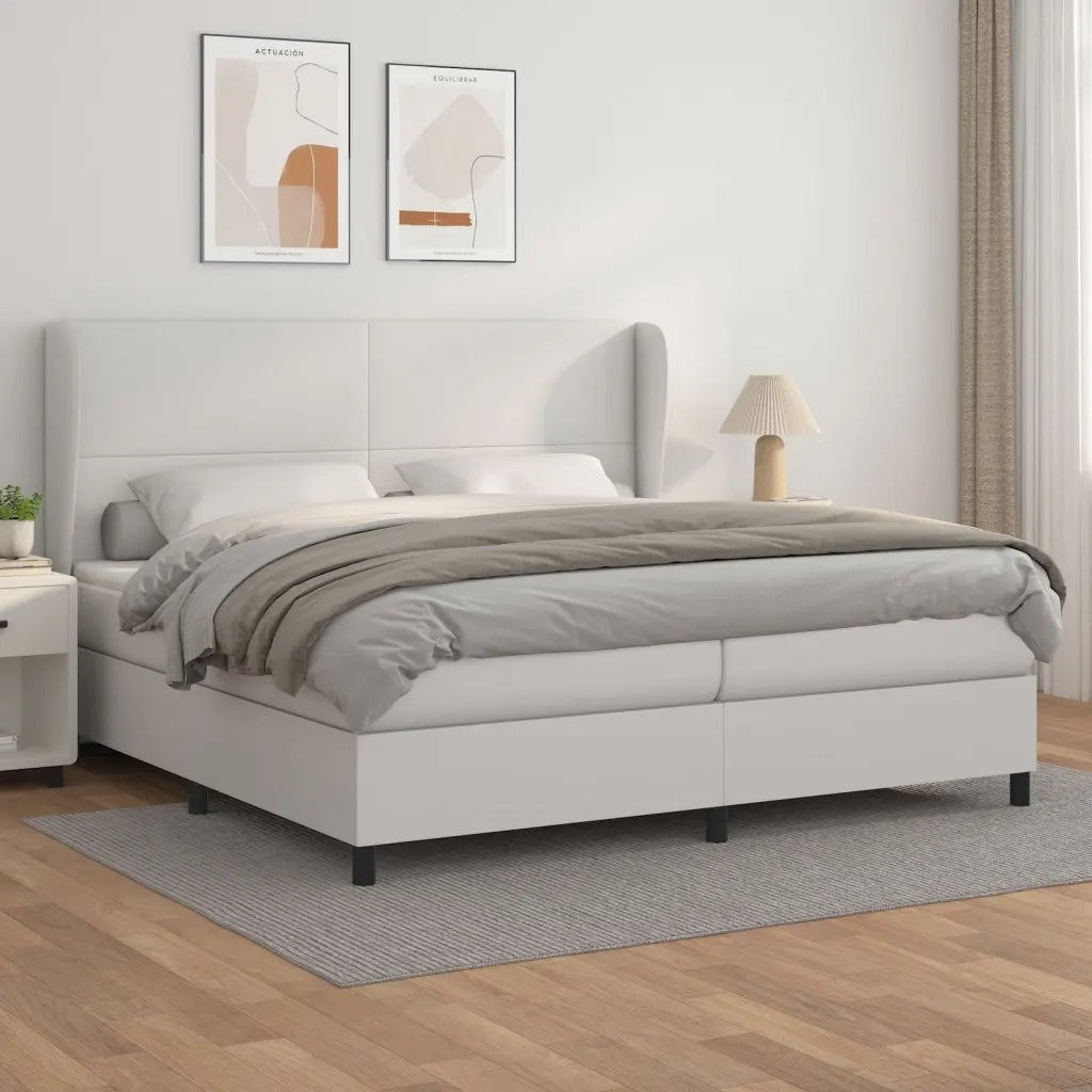 Giroletto a Molle con Materasso Bianco 200x200cm in Similpelle 3128932