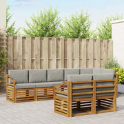 Set divani con cuscino 8 pcs Grigio Naturale e Chiaro