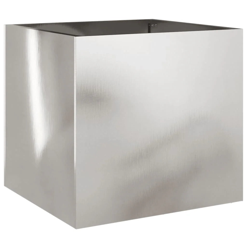 Vaso per fioriera aiuola rialzata piante fiori giardino terrazze set da 2 argento 42 x 40 x 39 cm acciaio inossidabile Argento 02_0039012