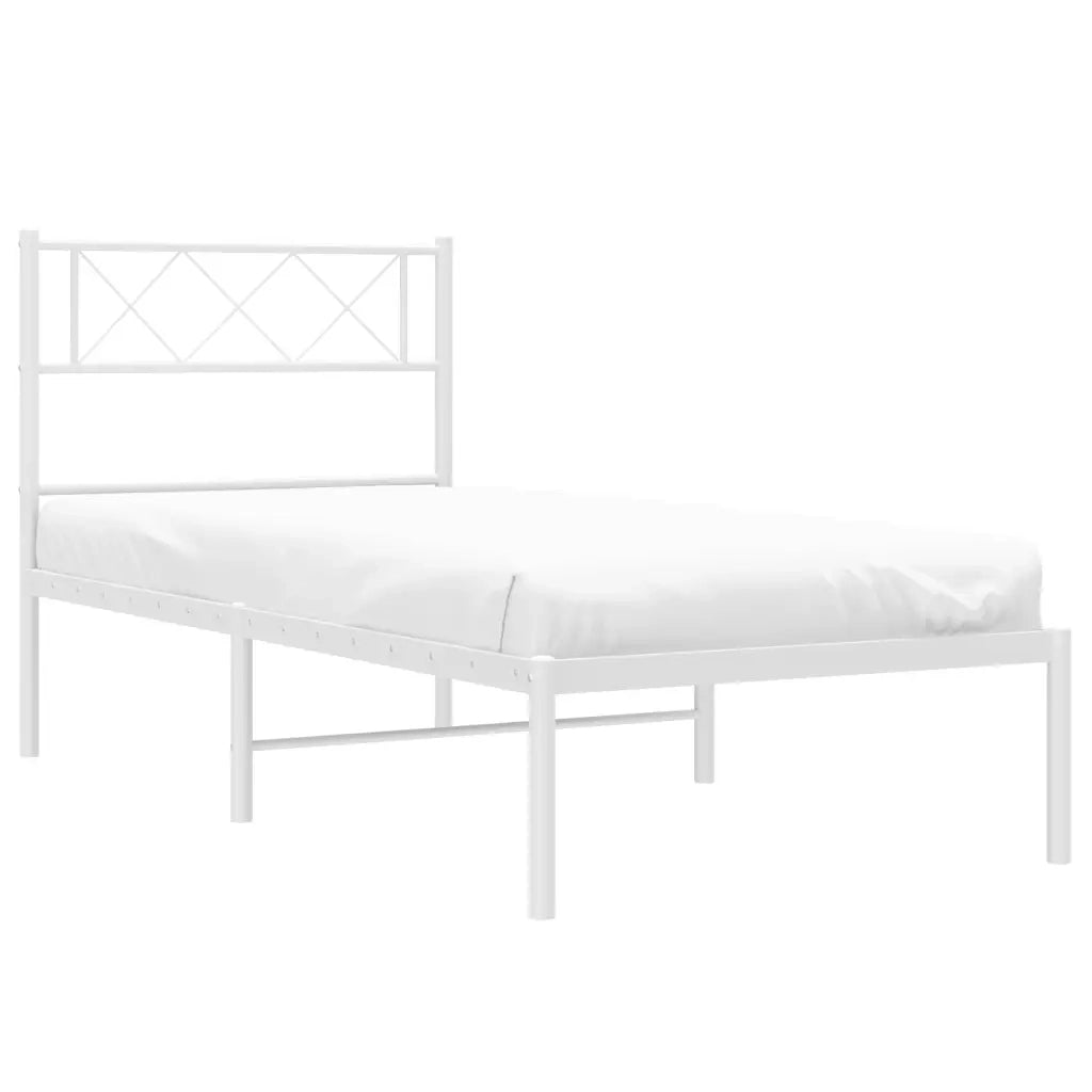Giroletto con Testiera Metallo Bianco 90x200 cm 372319