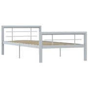 Giroletto-Struttura Letto Grigio e Bianco in Metallo 100x200 cm
