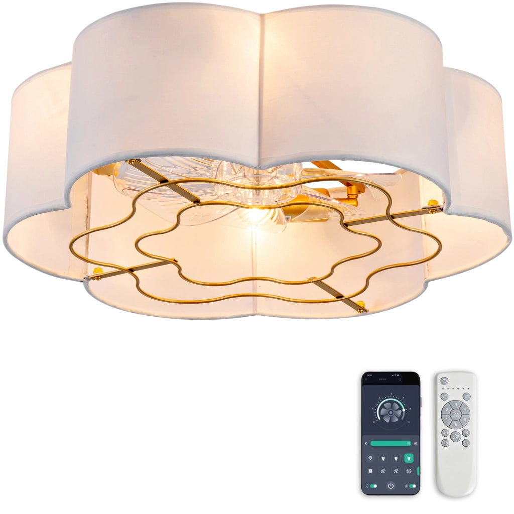 Ventilatore da soffitto moderno 19 pollici, pale ABS, doppio controllo app e telecomando, 6 velocit¨¤ reversibili, ideale per camere e bambini